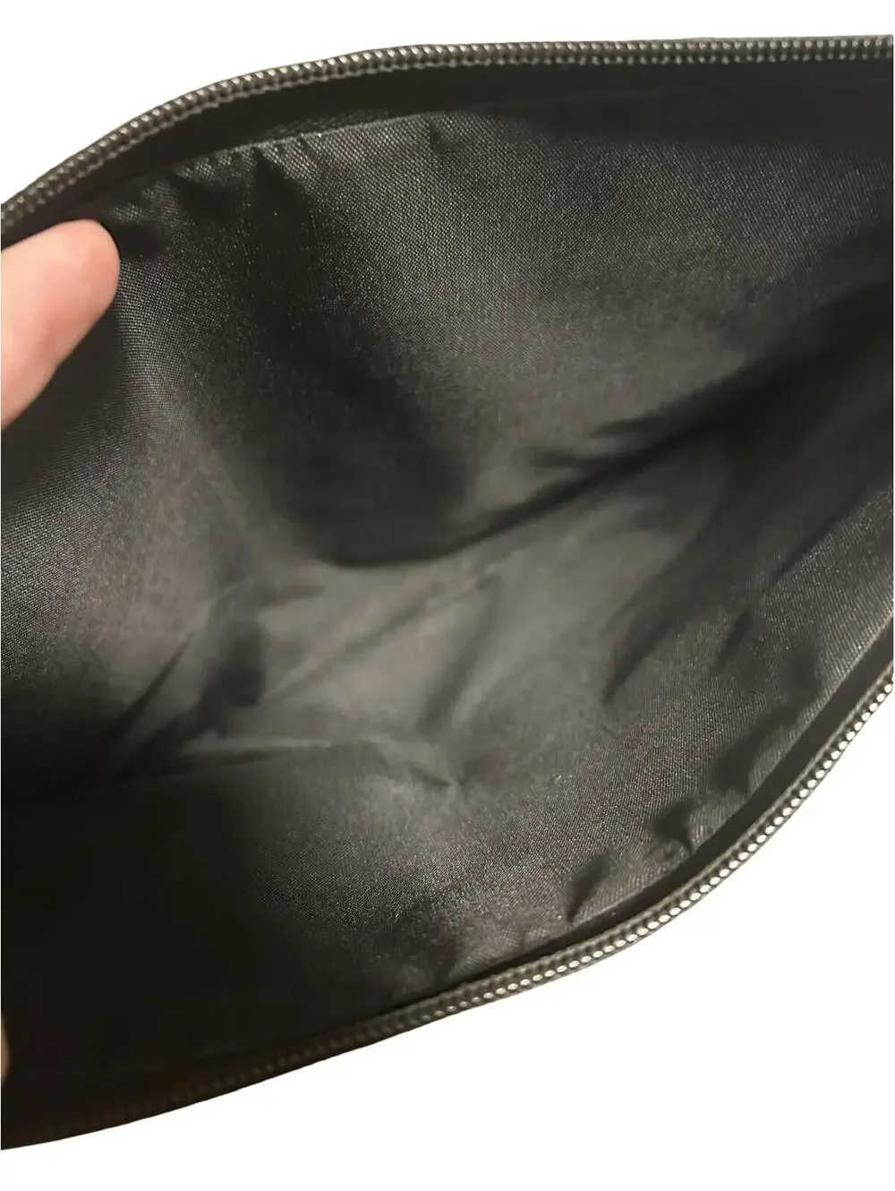 BEIS‎ Black Croc Embossed Zip Pouch Clutch Organizer Bag
